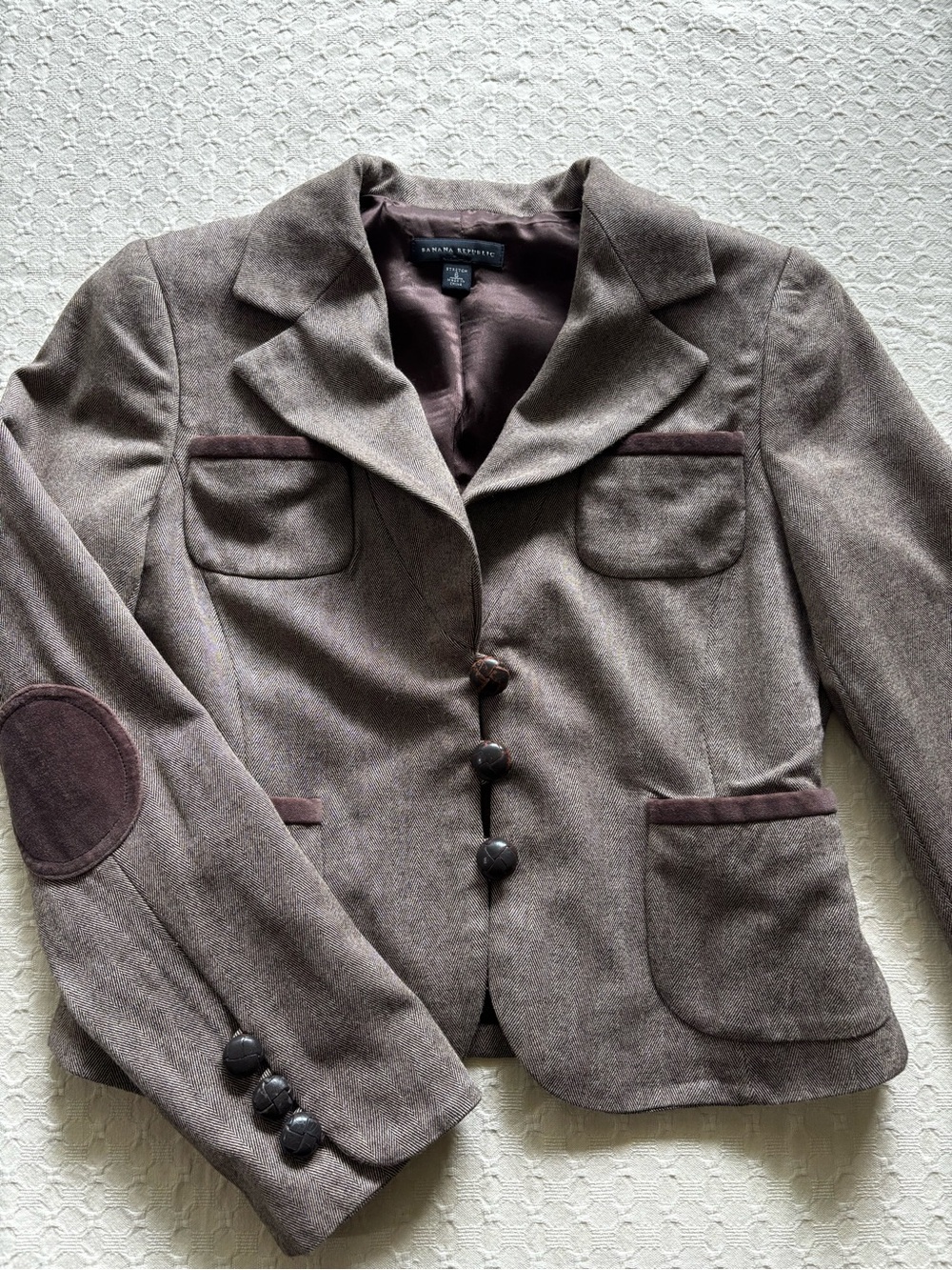 Banana Republic Brown Tweed Notch Lapel Blazer - Picture 4 of 13